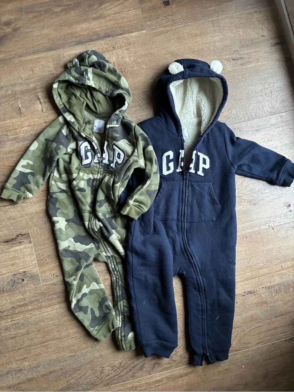 GAP Kids One-Piece Bodysuits - Camo Green & Navy Blue